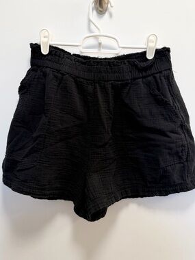Aerie gauzy high waisted short elastic waistband black